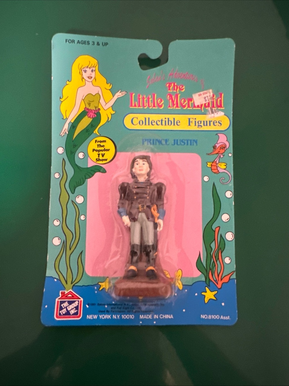 Vintage LITTLE MERMAID~1991 Justin Saban Adventures Toy Figure (PVC) Prince Nwt